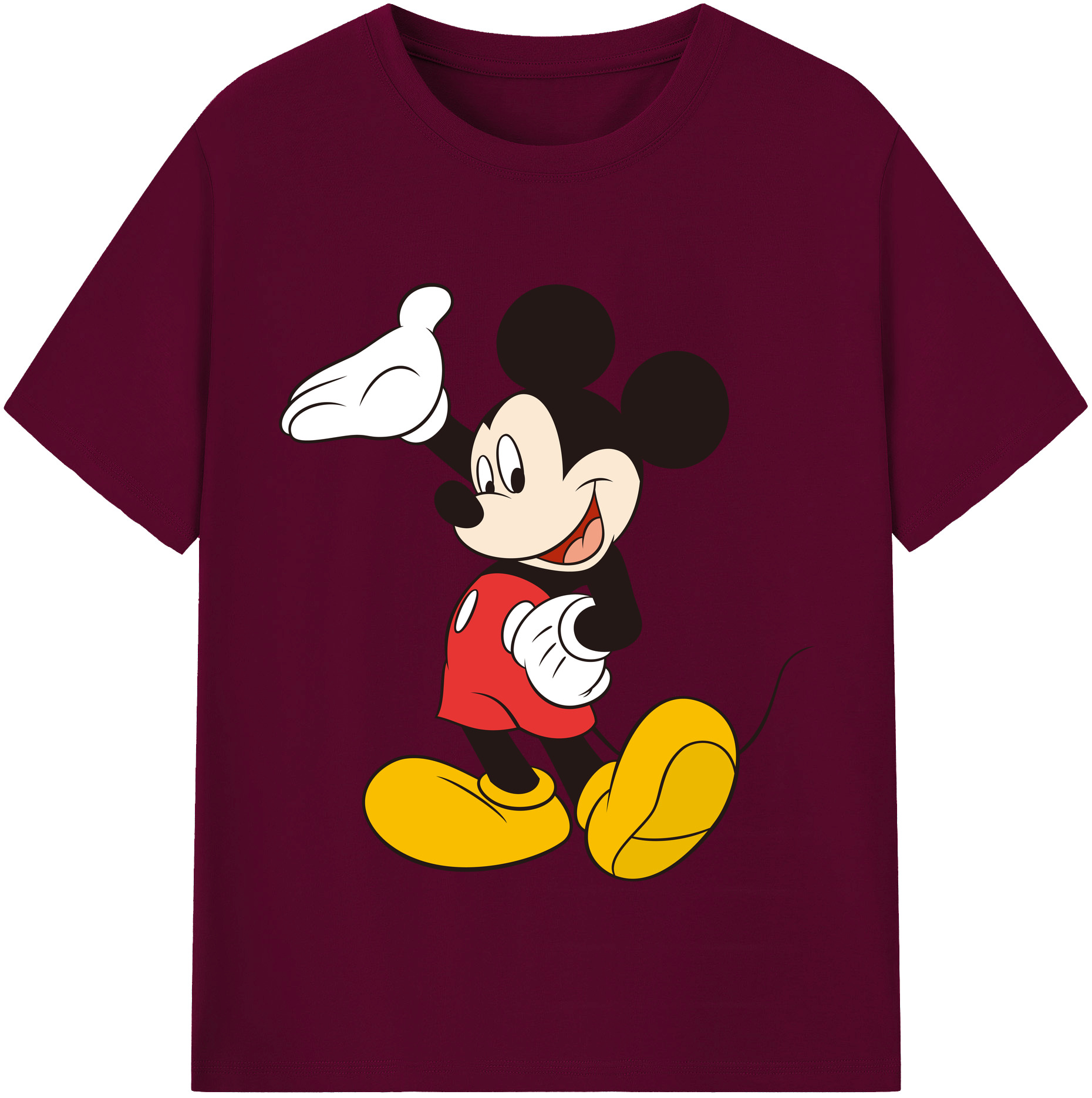 （画像用） ミッキーマウス Mickey Mouse レディースカジュアルプリントTシャツ（綿100％）